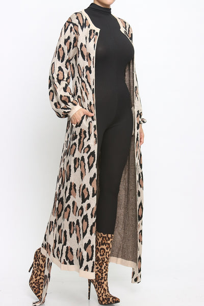 Cardi Leopard Print Long Cardigan
