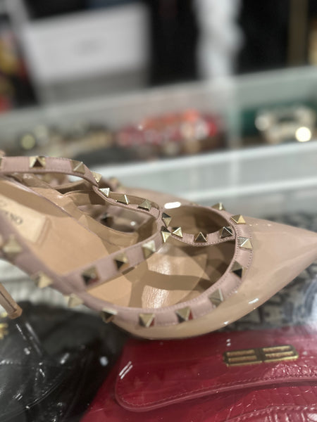 Valentino Rock Stud High Heels- Nude