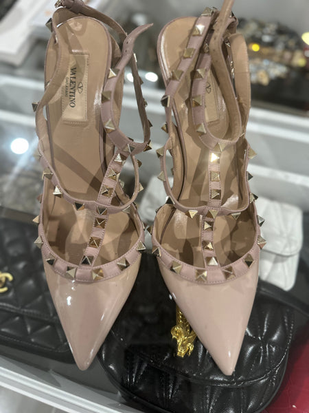 Valentino Rock Stud High Heels- Nude