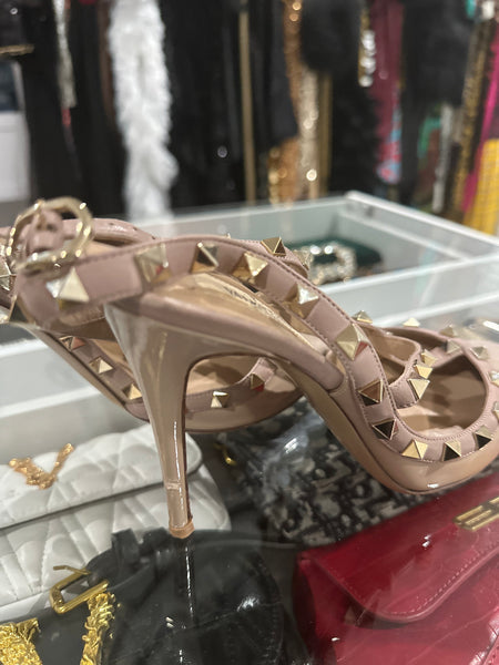 Valentino Rock Stud High Heels- Nude