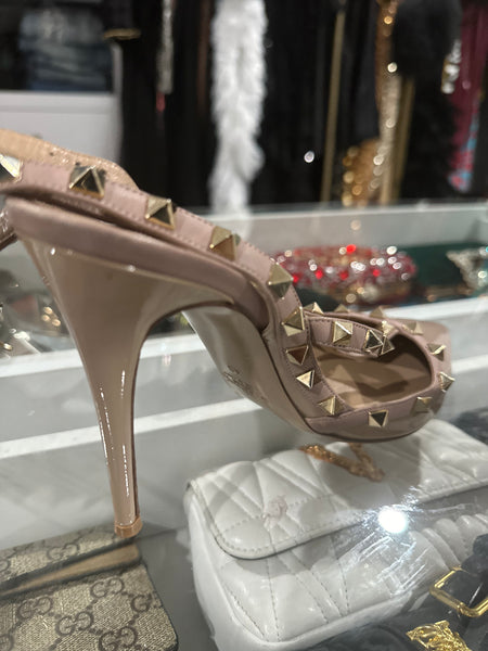 Valentino Rock Stud High Heels- Nude