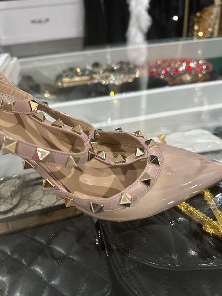 Valentino Rock Stud High Heels- Nude