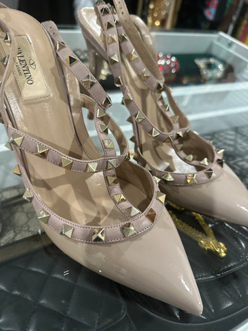 Valentino Rock Stud High Heels- Nude