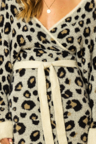 Sweet & Wild Leopard Print Sweater Dress