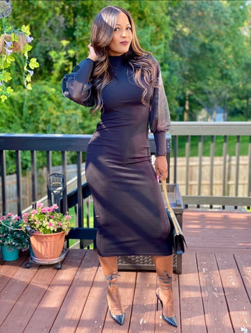 The Classy Puff Sleeve Dress  **Sizes Small - 2XL