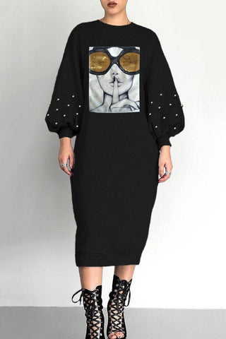 Shhh..Sweater Dress in Black *Sizes Small - XL