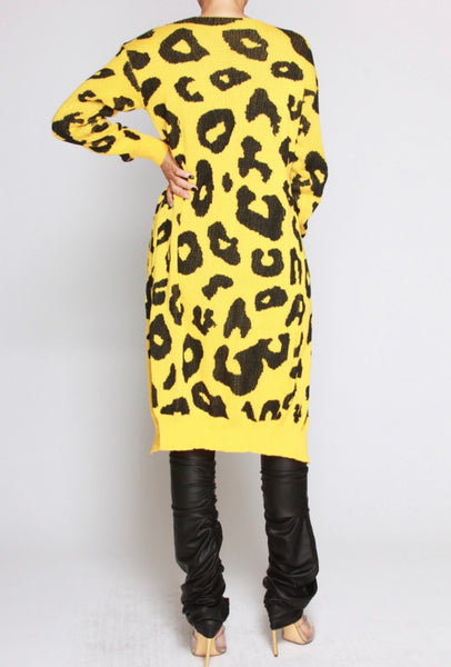Brandy Leopard Print Cardigan (yellow)